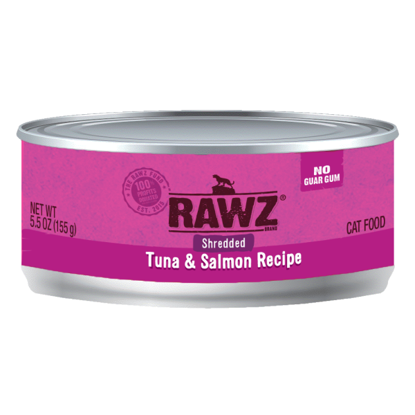 Rawz Shredded Tuna & Salmon Cat Food 舌拿魚及三文魚肉絲貓罐頭 155g 